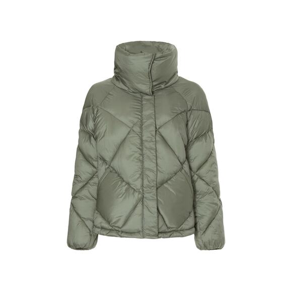 OOF Green Quilted Oversized Nylon High Neck Puffer Jacket Size XS - Picture 4 of 16